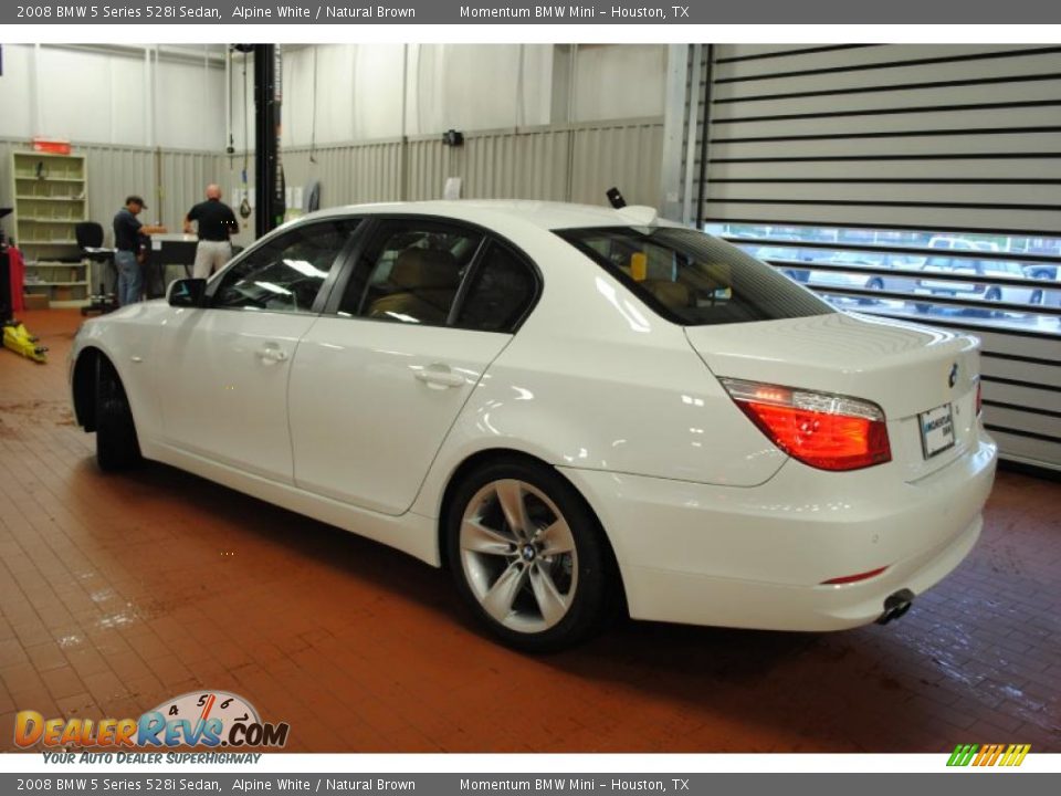 2008 BMW 5 Series 528i Sedan Alpine White / Natural Brown Photo #3