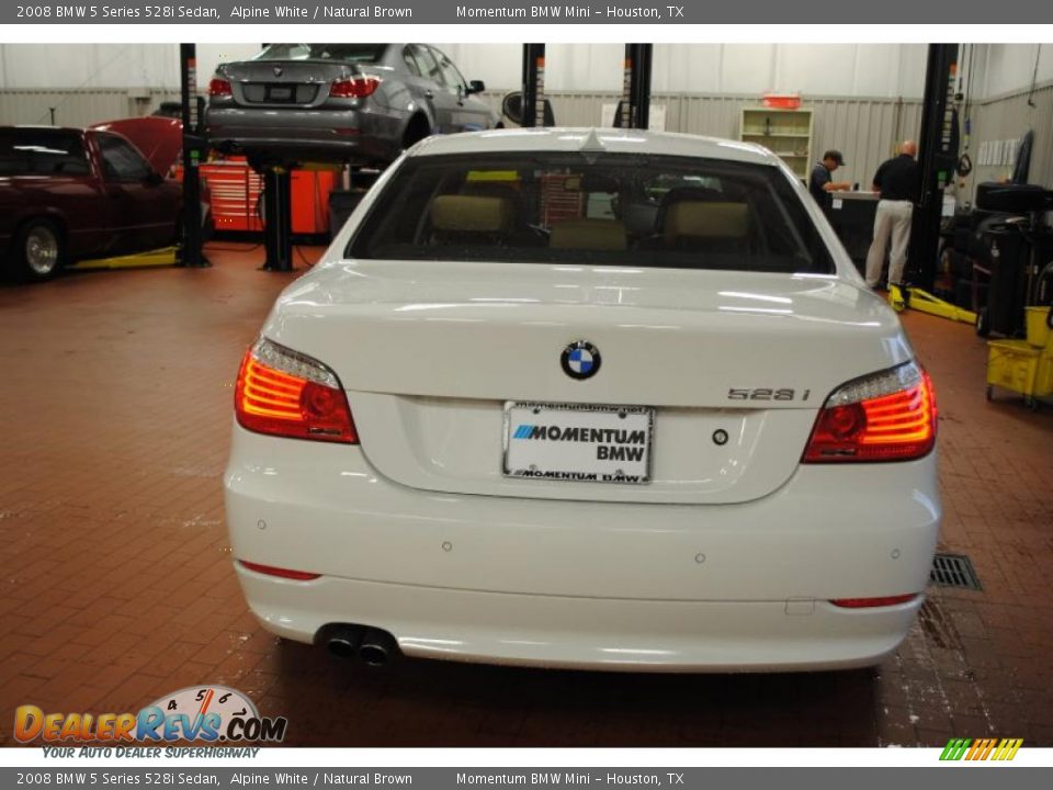 2008 BMW 5 Series 528i Sedan Alpine White / Natural Brown Photo #4