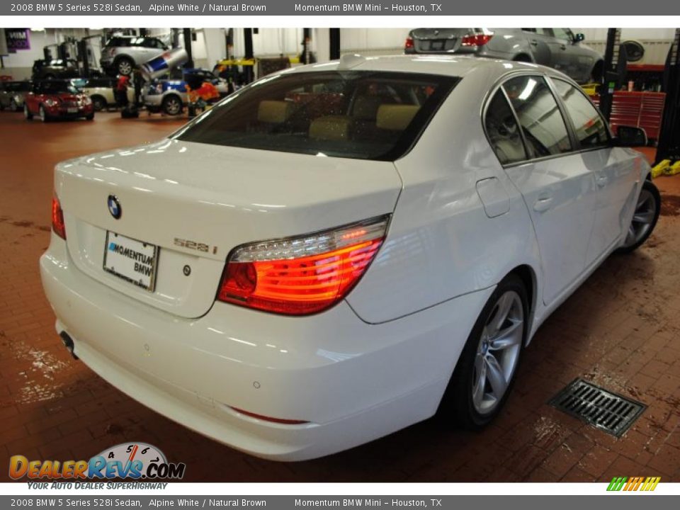 2008 BMW 5 Series 528i Sedan Alpine White / Natural Brown Photo #5