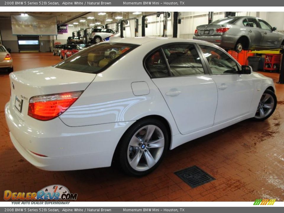 2008 BMW 5 Series 528i Sedan Alpine White / Natural Brown Photo #6
