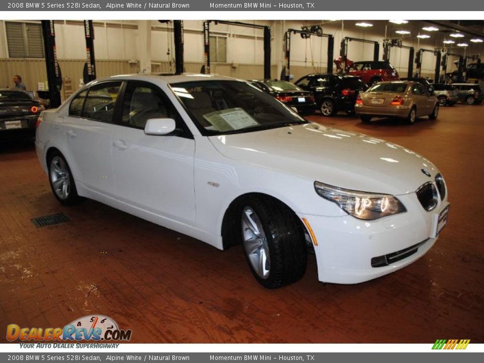 2008 BMW 5 Series 528i Sedan Alpine White / Natural Brown Photo #7