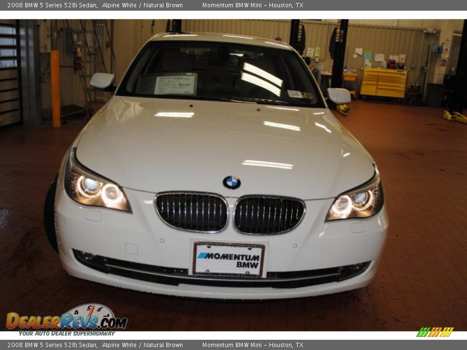 2008 BMW 5 Series 528i Sedan Alpine White / Natural Brown Photo #8