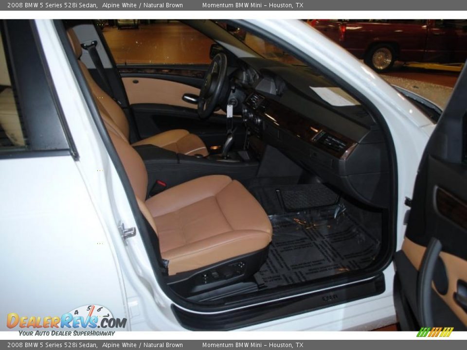 2008 BMW 5 Series 528i Sedan Alpine White / Natural Brown Photo #9