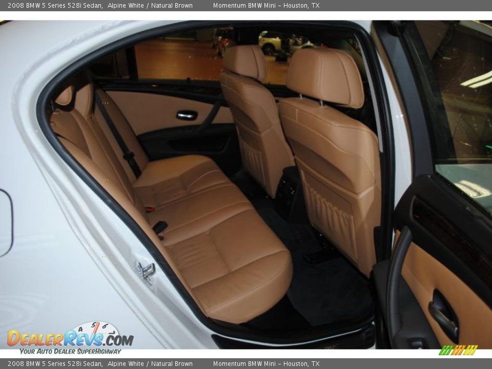2008 BMW 5 Series 528i Sedan Alpine White / Natural Brown Photo #10