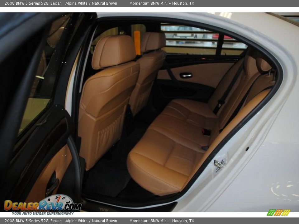 2008 BMW 5 Series 528i Sedan Alpine White / Natural Brown Photo #12