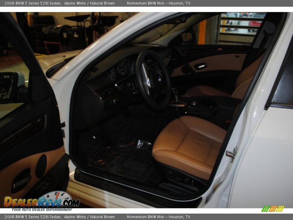 2008 BMW 5 Series 528i Sedan Alpine White / Natural Brown Photo #13