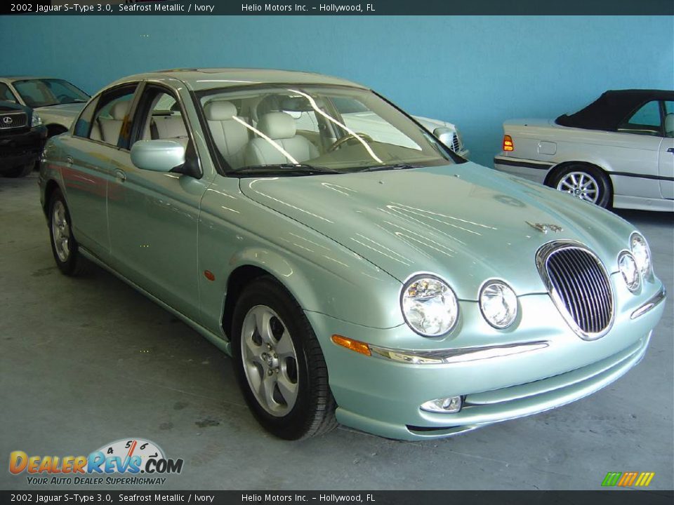 2002 Jaguar S-Type 3.0 Seafrost Metallic / Ivory Photo #6