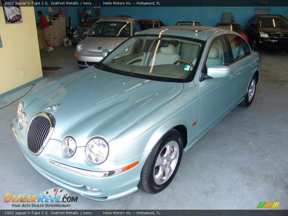 2002 Jaguar S-Type 3.0 Seafrost Metallic / Ivory Photo #15