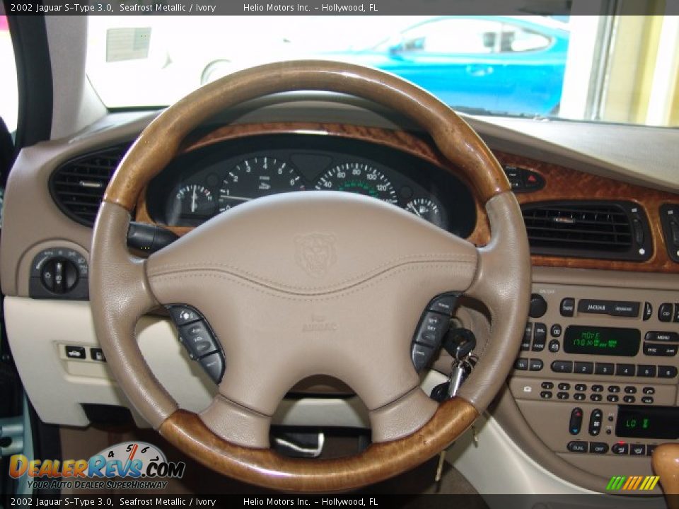 2002 Jaguar S-Type 3.0 Seafrost Metallic / Ivory Photo #16