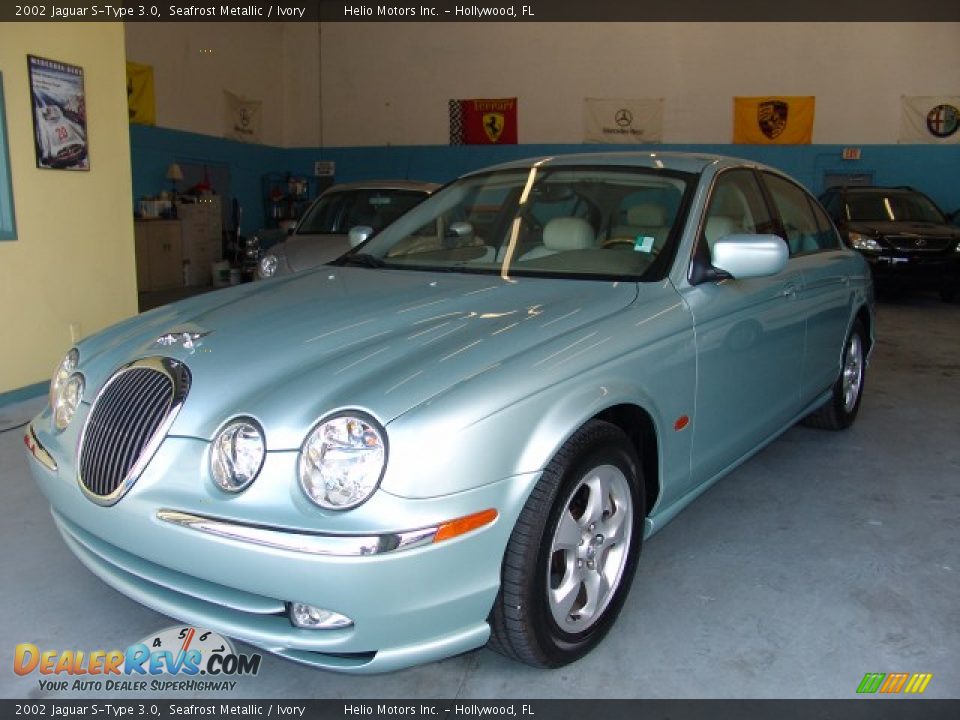 2002 Jaguar S-Type 3.0 Seafrost Metallic / Ivory Photo #19