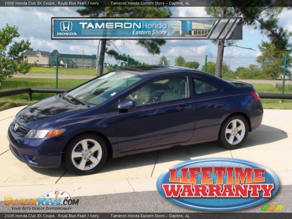 2006 Honda Civic EX Coupe Royal Blue Pearl / Ivory Photo #1