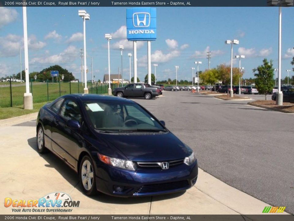 2006 Honda Civic EX Coupe Royal Blue Pearl / Ivory Photo #2