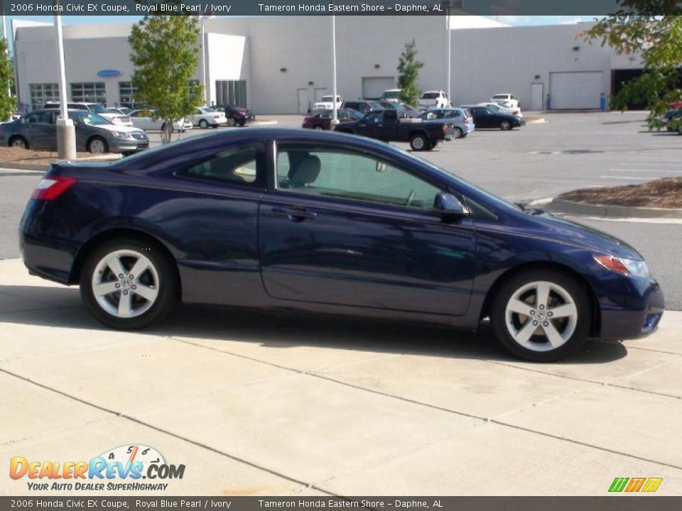 2006 Honda Civic EX Coupe Royal Blue Pearl / Ivory Photo #4
