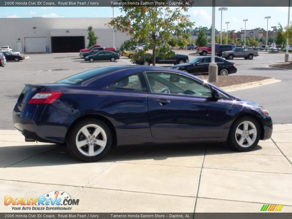2006 Honda Civic EX Coupe Royal Blue Pearl / Ivory Photo #5