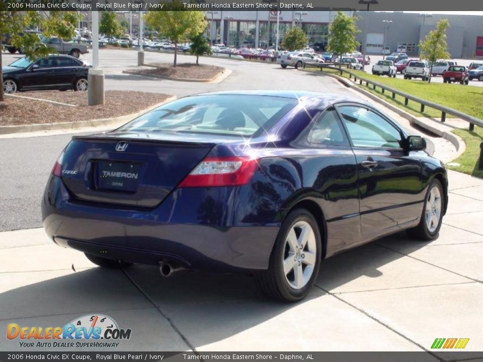 2006 Honda Civic EX Coupe Royal Blue Pearl / Ivory Photo #6