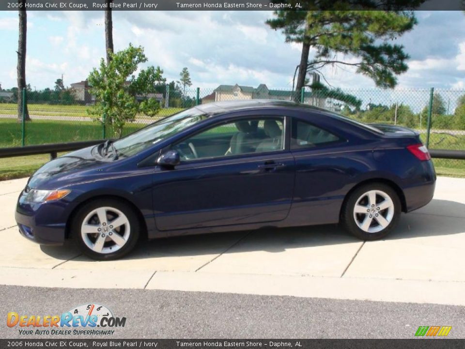 2006 Honda Civic EX Coupe Royal Blue Pearl / Ivory Photo #9