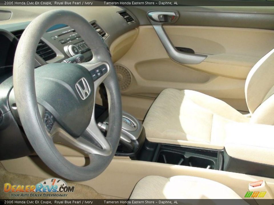2006 Honda Civic EX Coupe Royal Blue Pearl / Ivory Photo #12