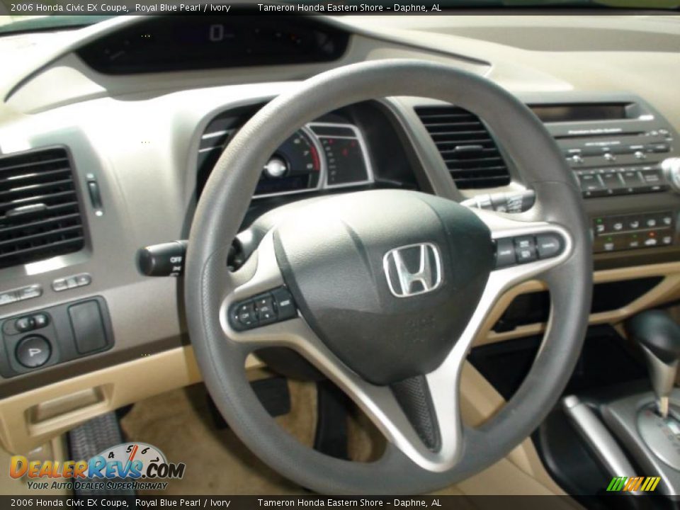 2006 Honda Civic EX Coupe Royal Blue Pearl / Ivory Photo #13