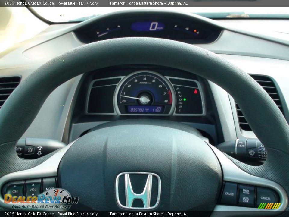 2006 Honda Civic EX Coupe Royal Blue Pearl / Ivory Photo #16