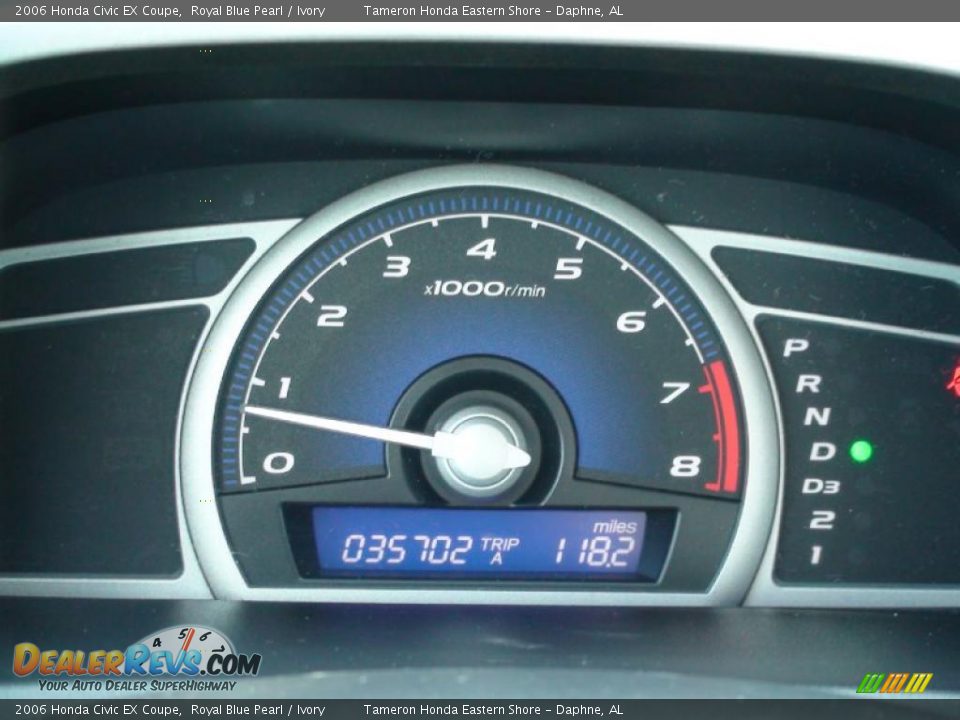 2006 Honda Civic EX Coupe Royal Blue Pearl / Ivory Photo #17