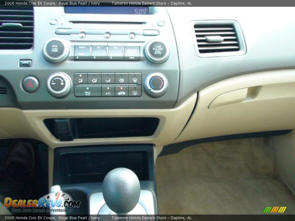 2006 Honda Civic EX Coupe Royal Blue Pearl / Ivory Photo #19