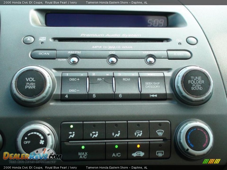 2006 Honda Civic EX Coupe Royal Blue Pearl / Ivory Photo #21