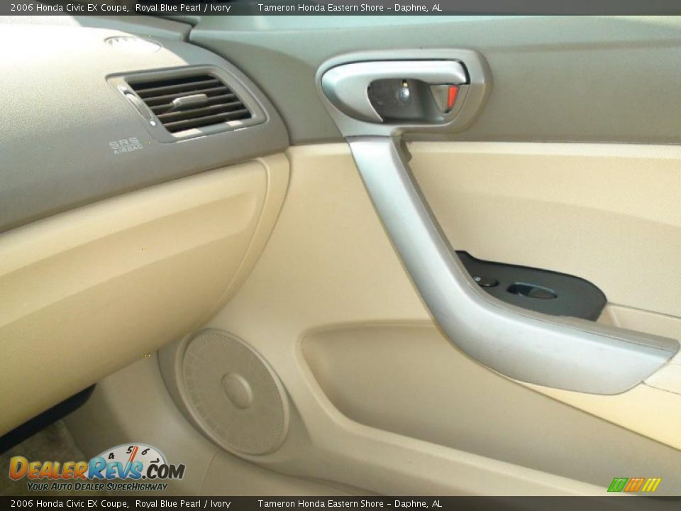 2006 Honda Civic EX Coupe Royal Blue Pearl / Ivory Photo #22