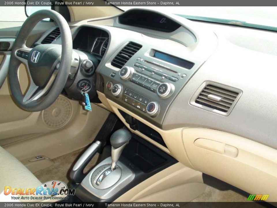2006 Honda Civic EX Coupe Royal Blue Pearl / Ivory Photo #23