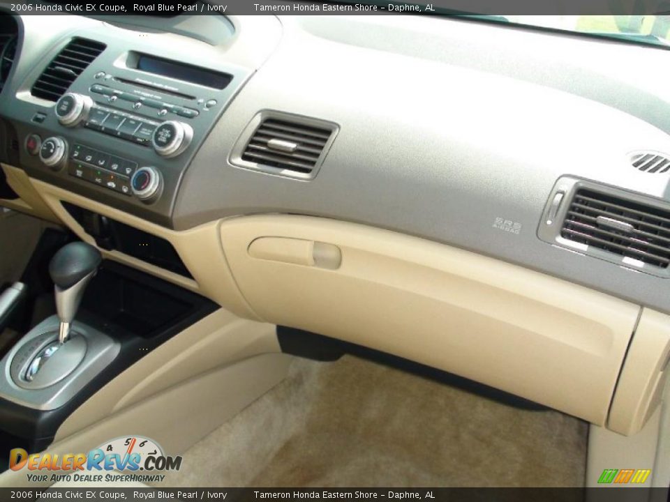 2006 Honda Civic EX Coupe Royal Blue Pearl / Ivory Photo #24
