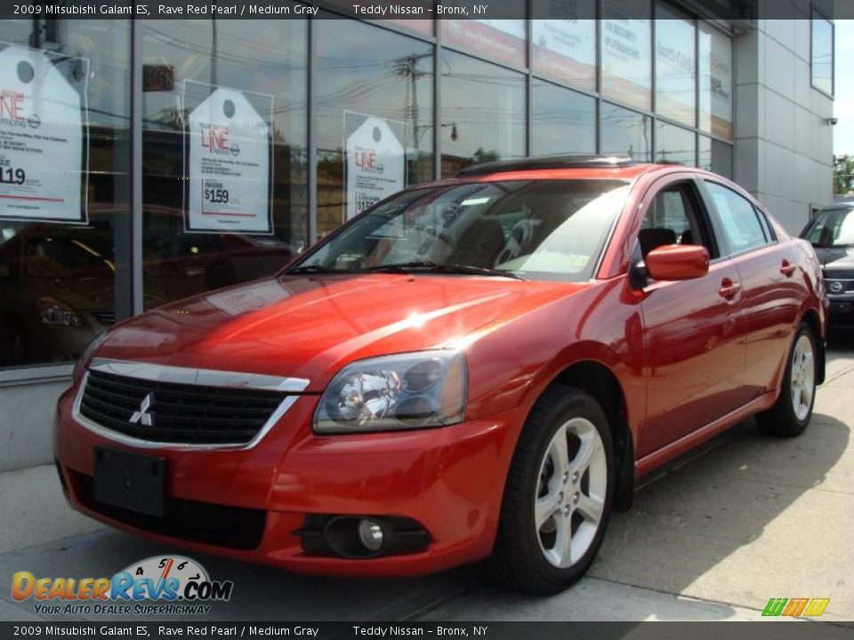 2009 Mitsubishi Galant ES Rave Red Pearl / Medium Gray Photo #3