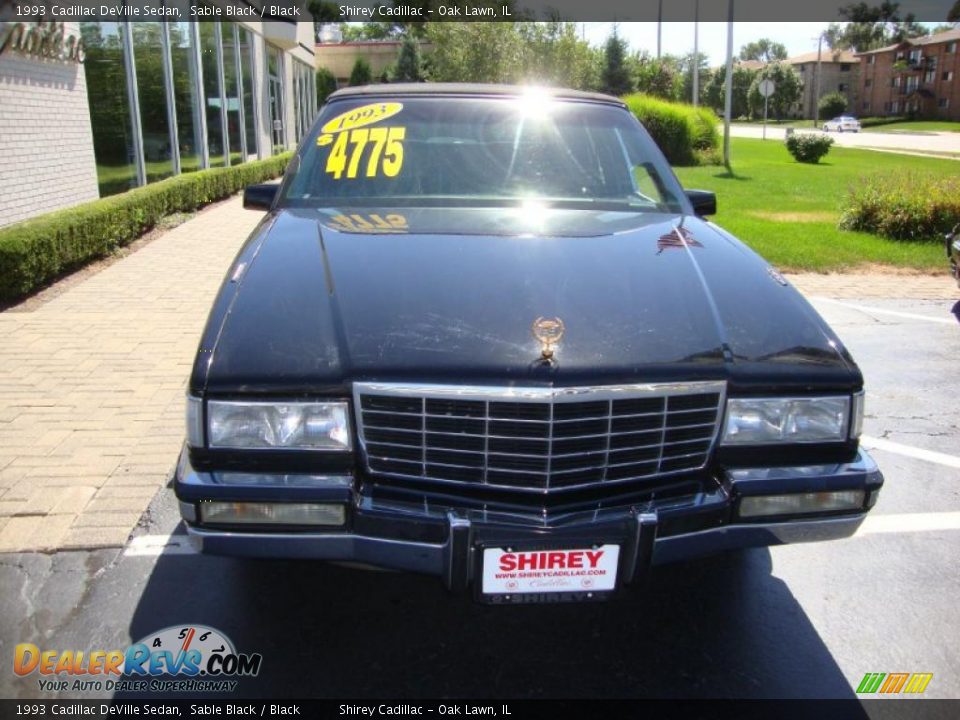 1993 Cadillac DeVille Sedan Sable Black / Black Photo #2