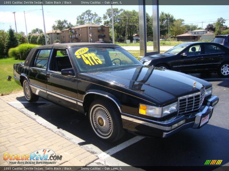 1993 Cadillac DeVille Sedan Sable Black / Black Photo #3