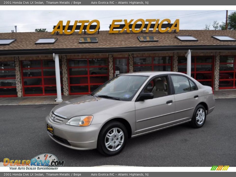 2001 Honda Civic LX Sedan Titanium Metallic / Beige Photo #1