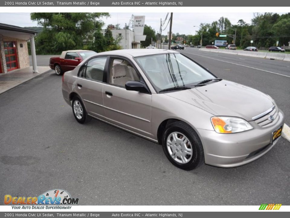2001 Honda Civic LX Sedan Titanium Metallic / Beige Photo #2