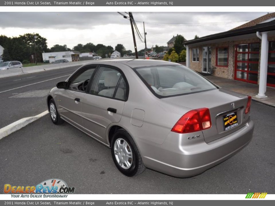 2001 Honda Civic LX Sedan Titanium Metallic / Beige Photo #4