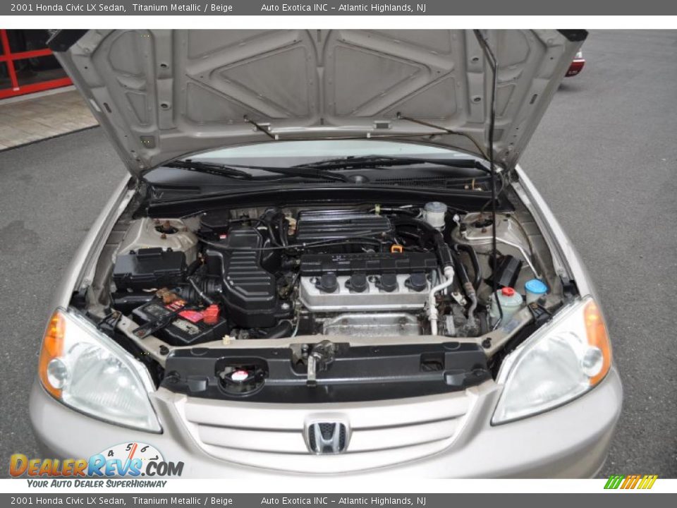2001 Honda Civic LX Sedan Titanium Metallic / Beige Photo #9
