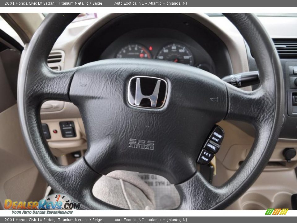 2001 Honda Civic LX Sedan Titanium Metallic / Beige Photo #10