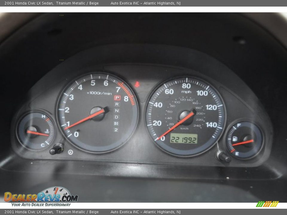 2001 Honda Civic LX Sedan Titanium Metallic / Beige Photo #11