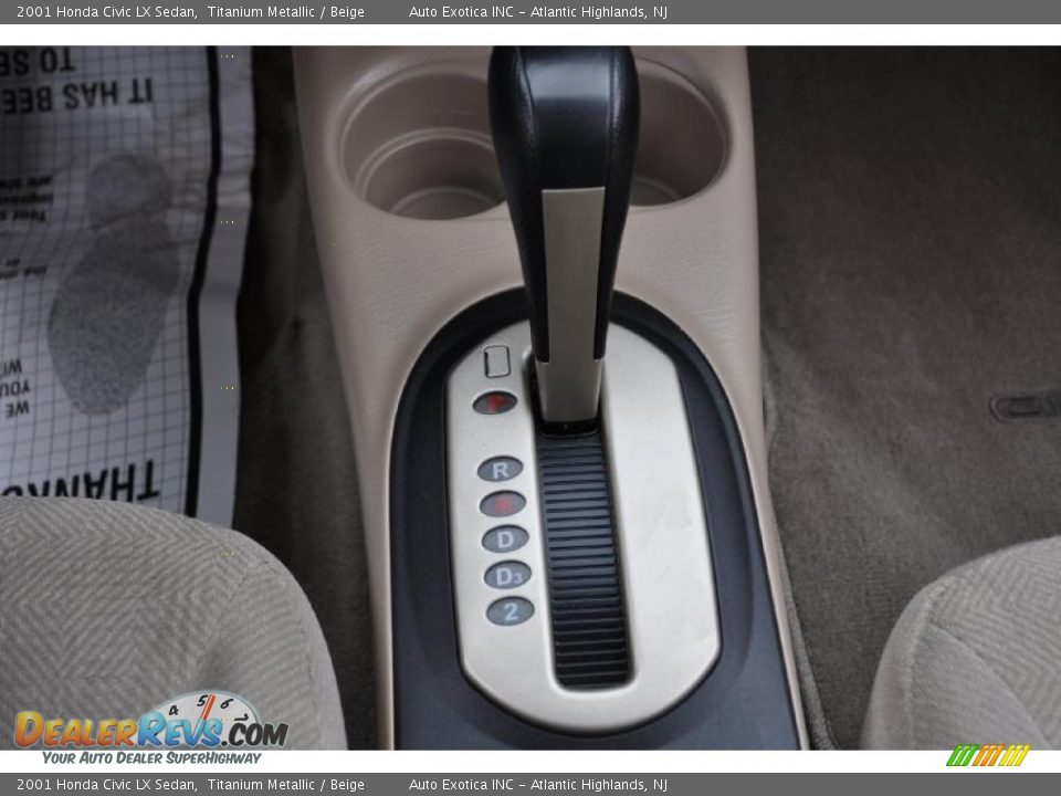 2001 Honda Civic LX Sedan Titanium Metallic / Beige Photo #14