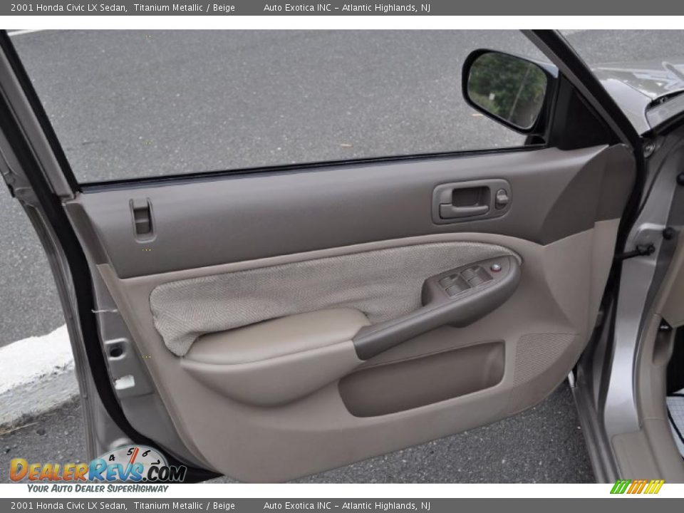 2001 Honda Civic LX Sedan Titanium Metallic / Beige Photo #16