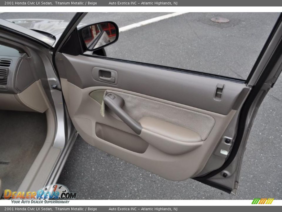 2001 Honda Civic LX Sedan Titanium Metallic / Beige Photo #20