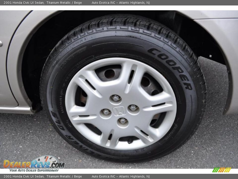 2001 Honda Civic LX Sedan Titanium Metallic / Beige Photo #23