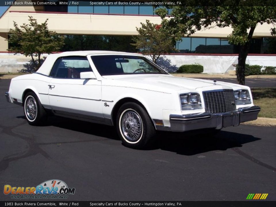 1983 Buick Riviera Convertible White / Red Photo #2