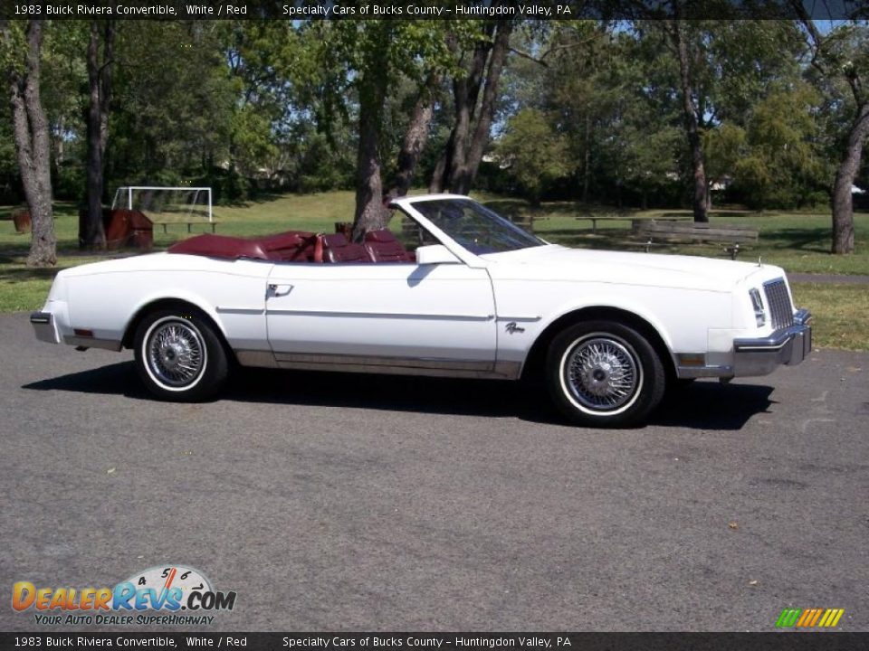 1983 Buick Riviera Convertible White / Red Photo #11