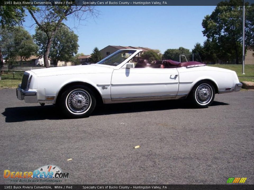 1983 Buick Riviera Convertible White / Red Photo #23