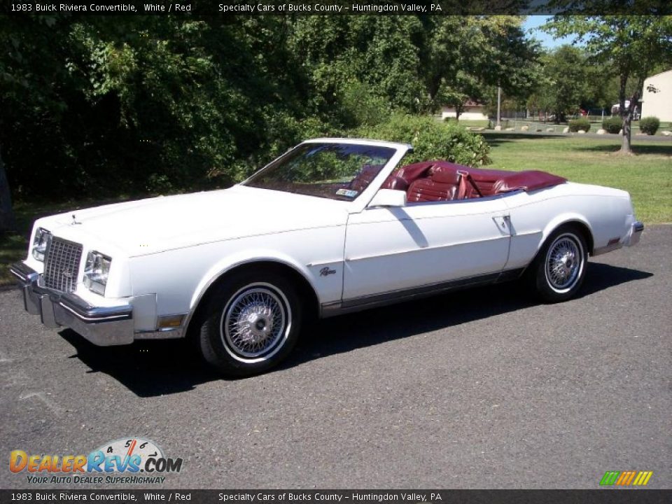 1983 Buick Riviera Convertible White / Red Photo #26