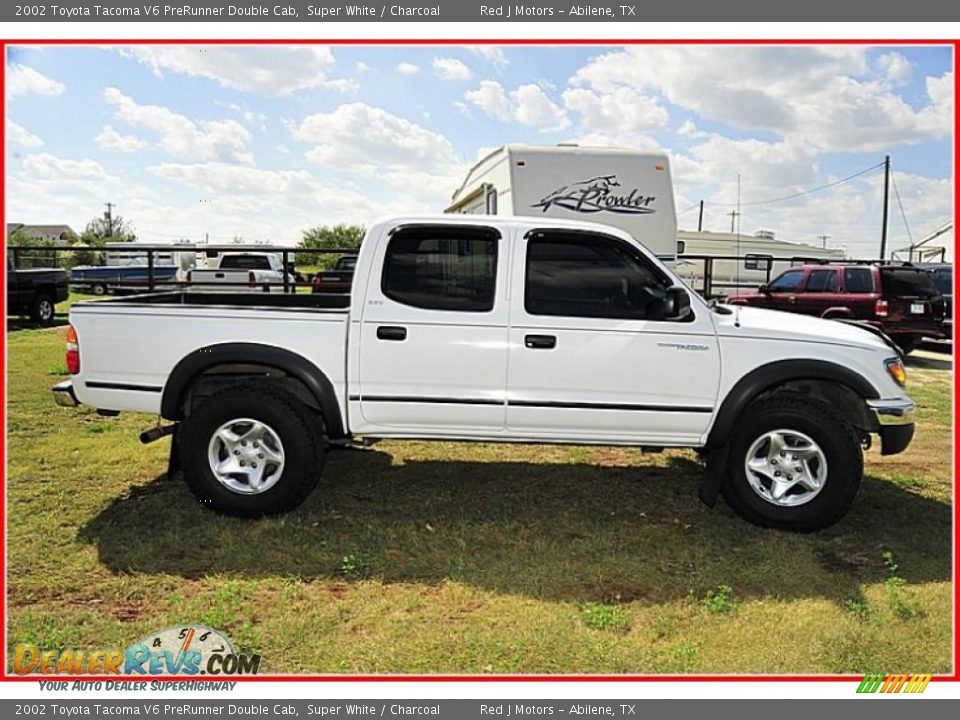 2002 Toyota Tacoma V6 PreRunner Double Cab Super White / Charcoal Photo #8