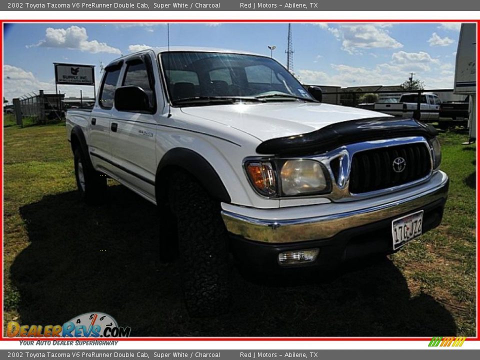 2002 Toyota Tacoma V6 PreRunner Double Cab Super White / Charcoal Photo #10