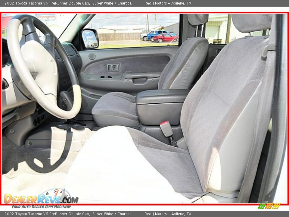 2002 Toyota Tacoma V6 PreRunner Double Cab Super White / Charcoal Photo #14