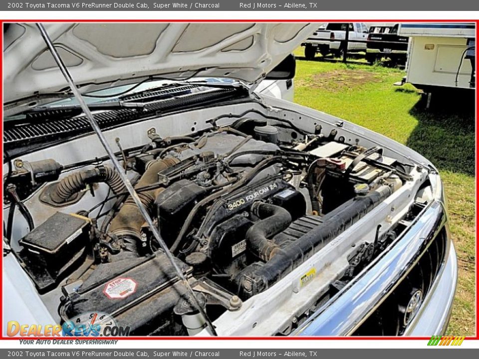 2002 Toyota Tacoma V6 PreRunner Double Cab Super White / Charcoal Photo #23